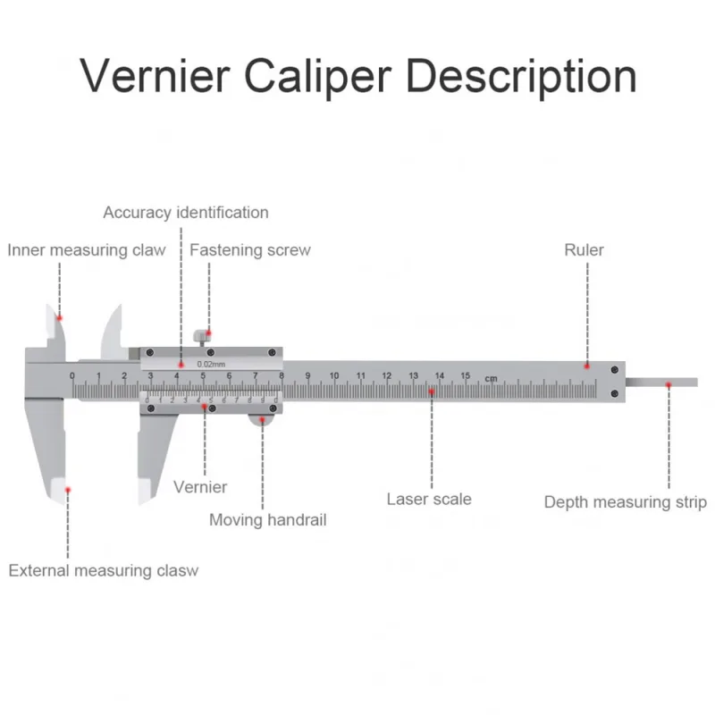 6" 15cm Stainless Steel Vernier Caliper Gauge Micrometer Measuring Tool Ruler image 6