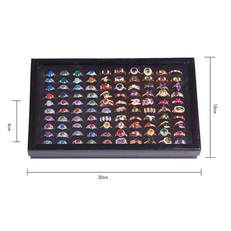 Jewellery Box Organizer Display Case with Velvet Lining Transparent Glass Lid UK image 6