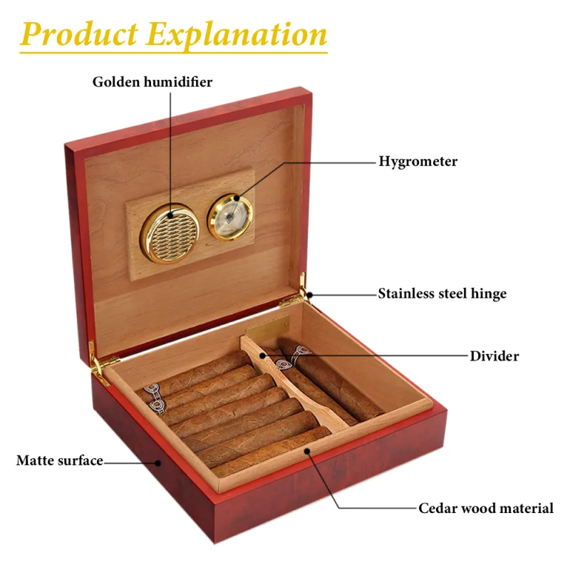 Cedar Wood Portable Cigar Humidor image 4