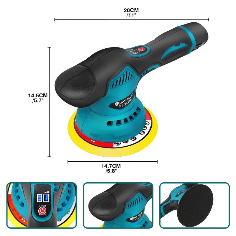 Brushless Cordless Buffer Polisher,2000mAh 12V Buffer Kit+8 Variable Speed,2800-5500RPM for Car Detailing,Boat,Wall,Floo image 2