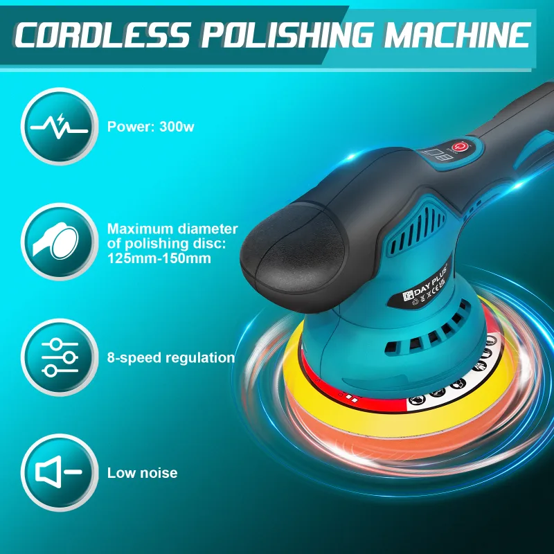 Brushless Cordless Buffer Polisher,2000mAh 12V Buffer Kit+8 Variable Speed,2800-5500RPM for Car Detailing,Boat,Wall,Floo image 5