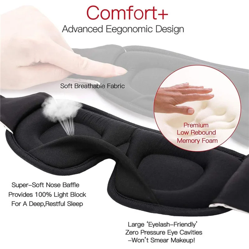 Sleep Eye Mask soft 3D Memory Foam Padded Shade Cover Sleeping Travel Blindfold image 3