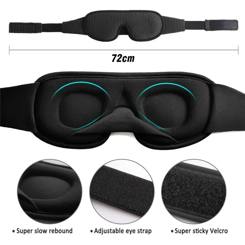 Sleep Eye Mask soft 3D Memory Foam Padded Shade Cover Sleeping Travel Blindfold image 4