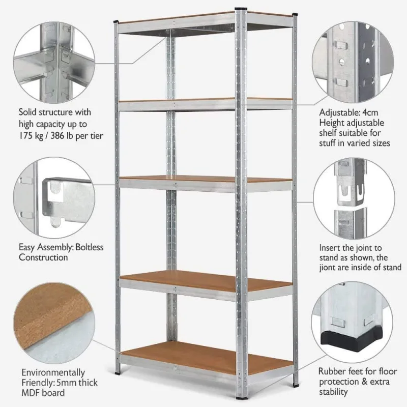 Cheapest - Heavy Duty Metal Shelving Racking Unit DIY Halloween Christmas Gift For Garage Workshop Warehouse Shed Storag image 5
