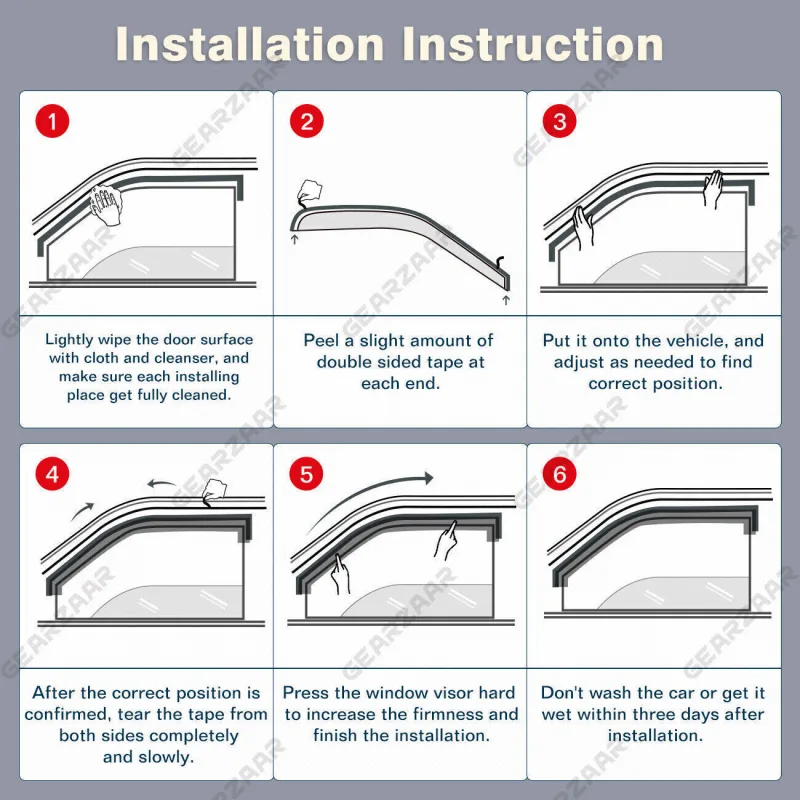 Wind Rain Deflectors 4pc For Vauxhall Mokka/Mokka X MK1 J13 12-20 5 Door Tinted image 6