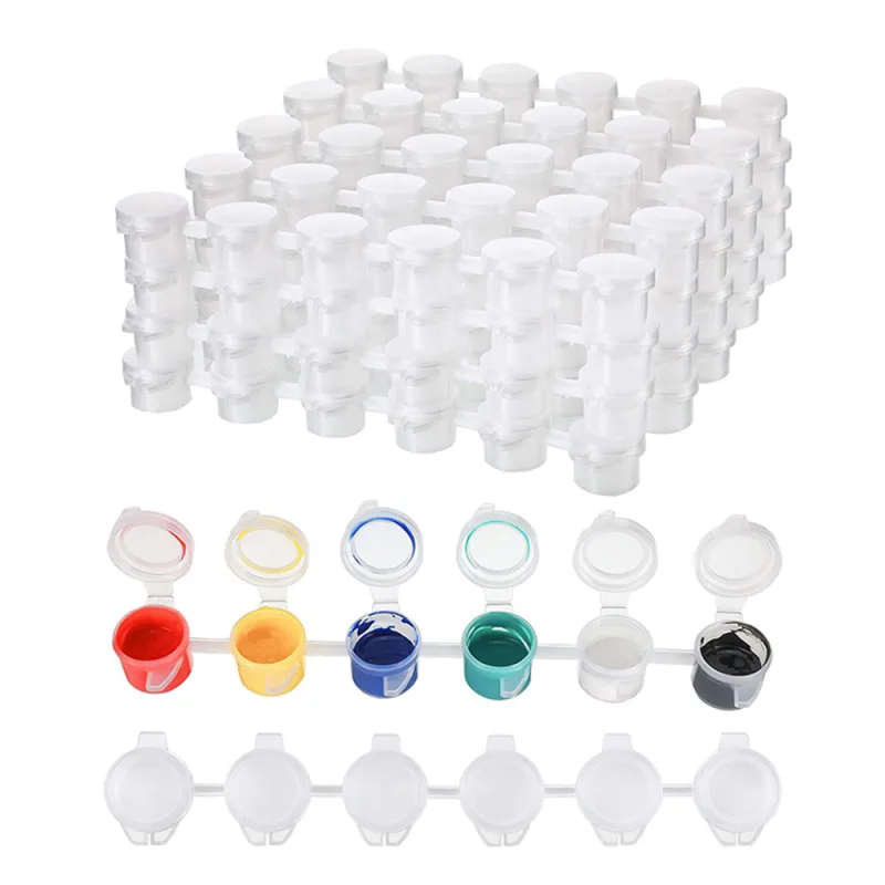 60-Piece Empty Paint Pot Strips 3ML image 1