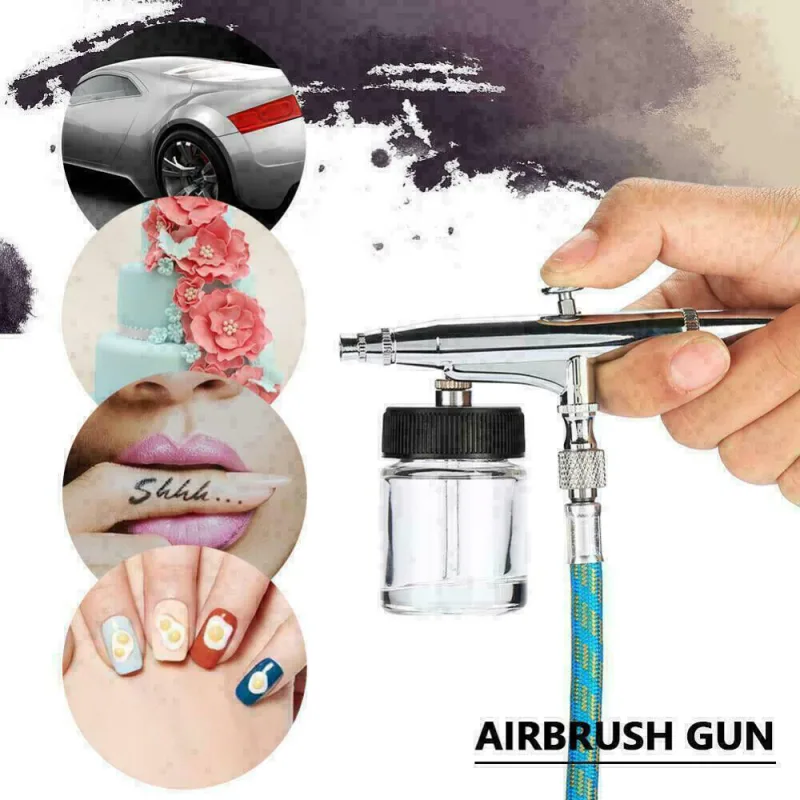 Mini Airbrush Compressor Kit Spray Gun Dual Action Air Brush Paint Model 0.3MM image 5