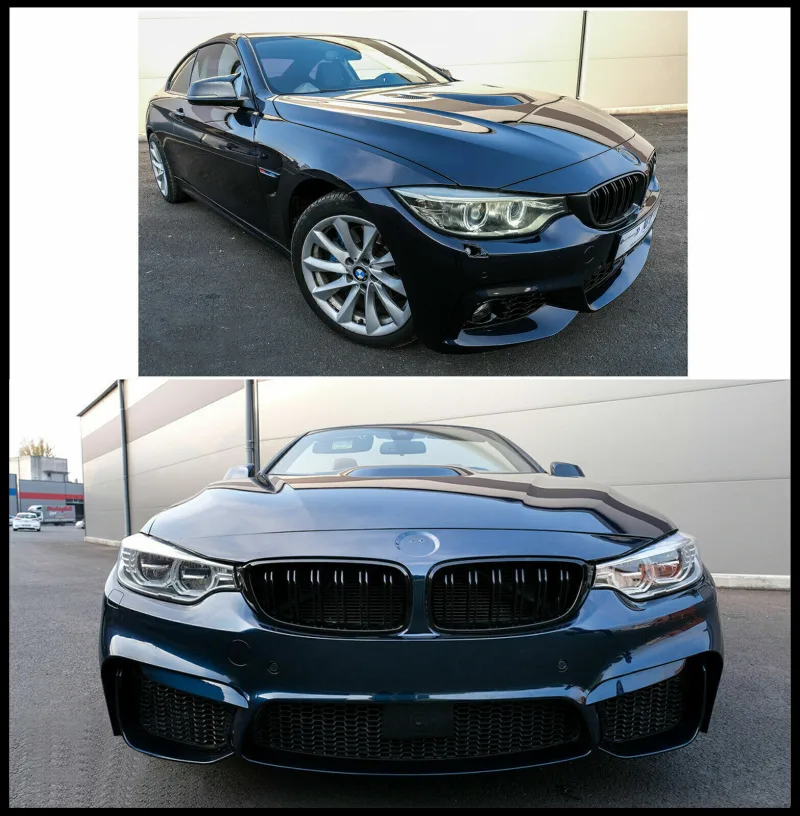 FITS BMW F30 F31 F35 3 SERIES 2011-2019 KIDNEY TWIN GRILL GLOSS BLACK DUAL LINE UK image 2