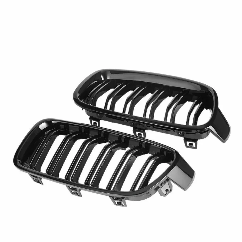 FITS BMW F30 F31 F35 3 SERIES 2011-2019 KIDNEY TWIN GRILL GLOSS BLACK DUAL LINE UK image 5