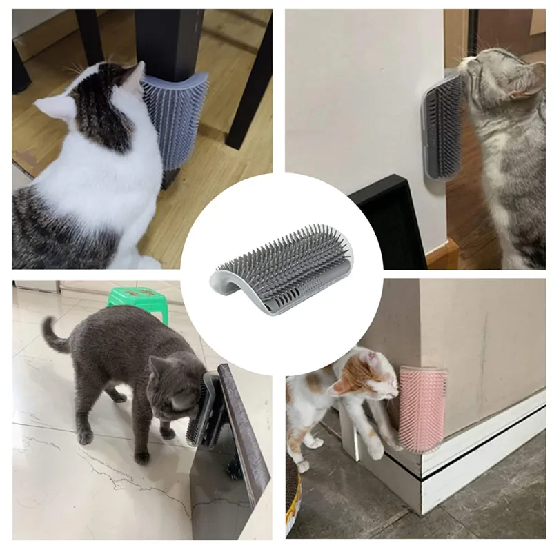 4X Cat Grooming Brush Self-Cleaning Scratcher image 2