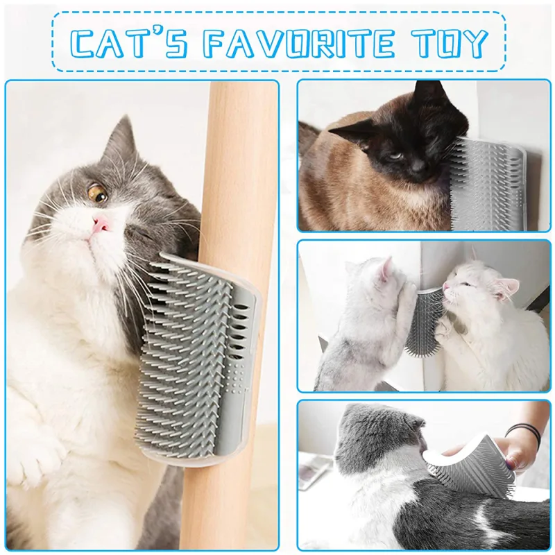 4X Cat Grooming Brush Self-Cleaning Scratcher image 6