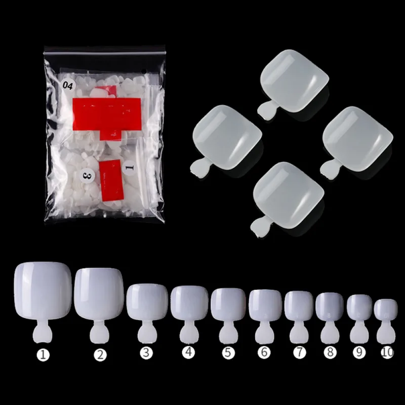 500x False Toe Nails Full Cover Natural image 2
