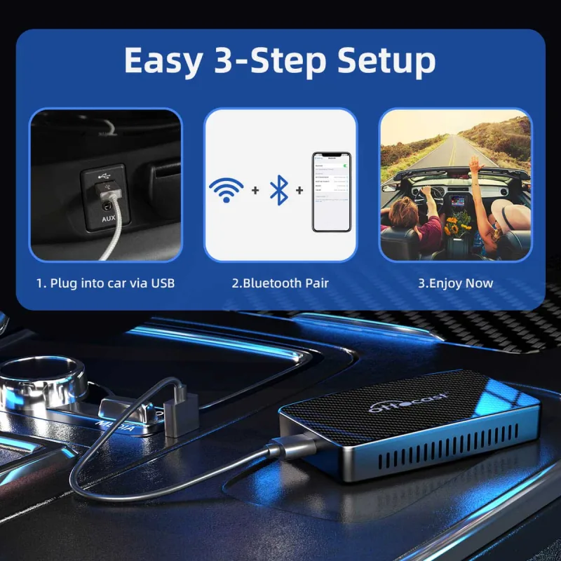 OTTOCAST Play2Video Pro Wireless CarPlay Android Auto Adapter for Youtuber for NetFlix Car Accessories for Lada HAVAl HY image 5