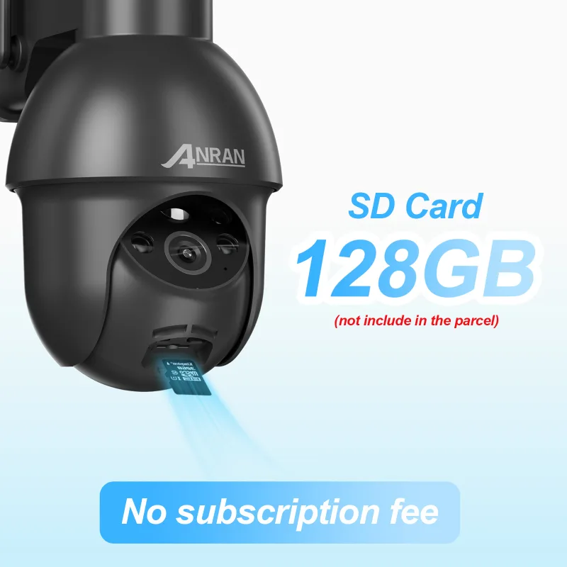 ANRAN 3MP Outdoor Surveillance Camera Alexa-Compatible 2.4G Wireless WiFi Solar Battery Camera Spotlight PIR Motion Dete image 4