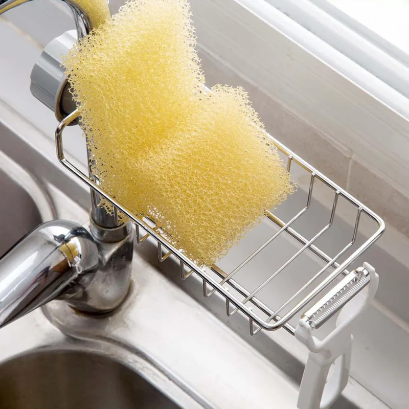 Kitchen Sink Sponge Holder Drain Rack image 2