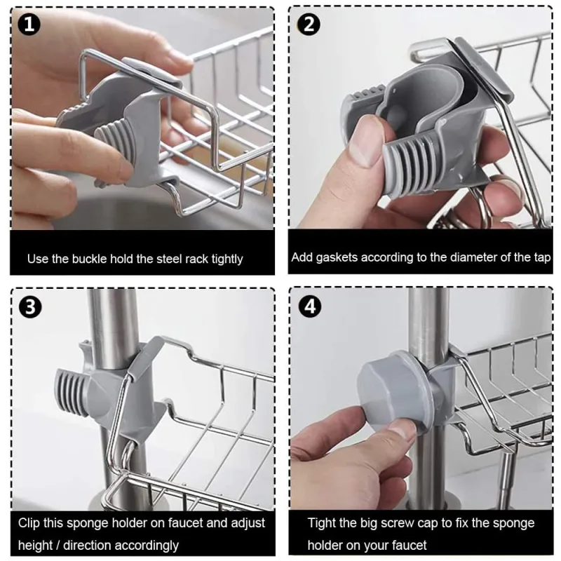 Kitchen Sink Sponge Holder Drain Rack image 4