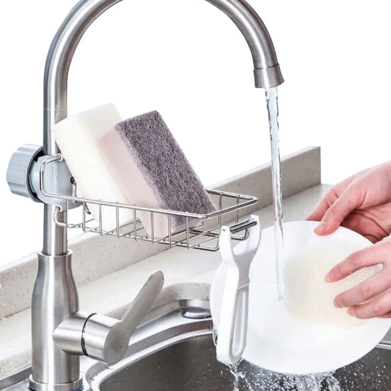 Kitchen Sink Sponge Holder Drain Rack image 5