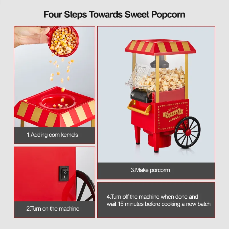 Yabano 1200W Popcorn Maker image 2