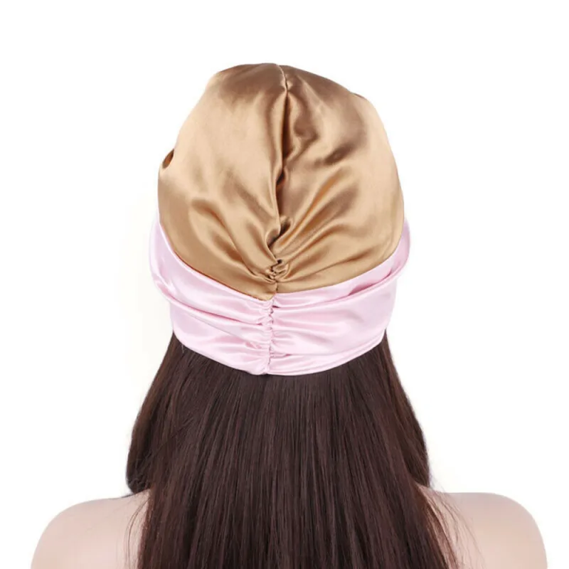 NEW Night Sleeping Cap Hair Women Bonnet Hat Head Cover Satin Turban Wrap Hats image 6