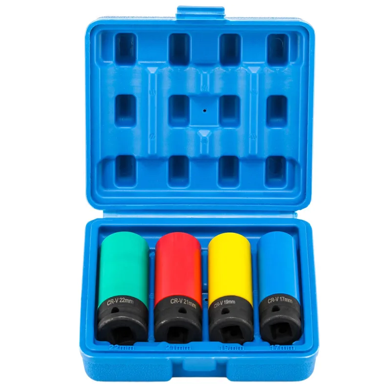 Alloy Wheel Nut Thin Deep Impact Socket Set 1/2" drive 17mm 19mm 21mm 22mm 4pcs image 2
