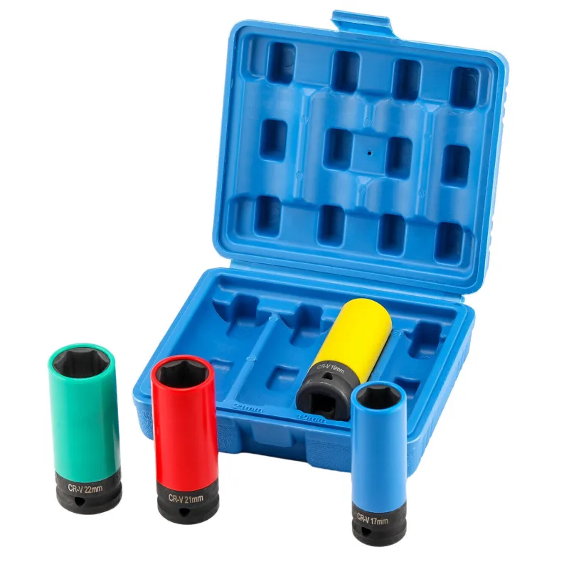 Alloy Wheel Nut Thin Deep Impact Socket Set 1/2" drive 17mm 19mm 21mm 22mm 4pcs image 4