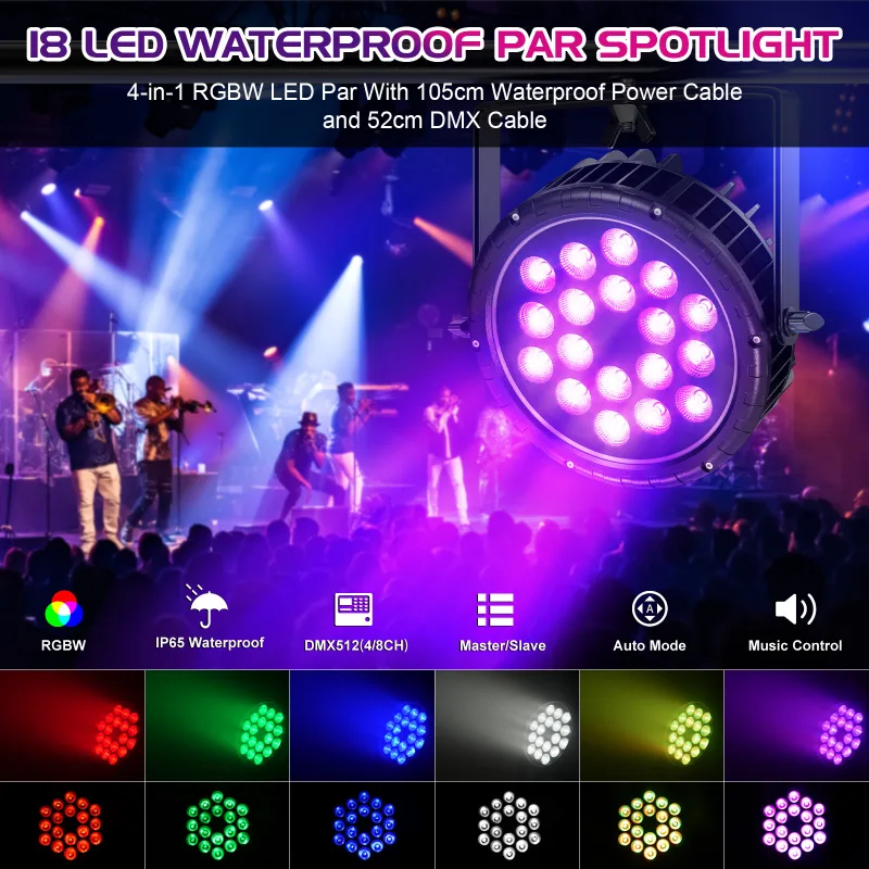 270W 4 in 1 LED Par Light RGBW DMX512 image 2