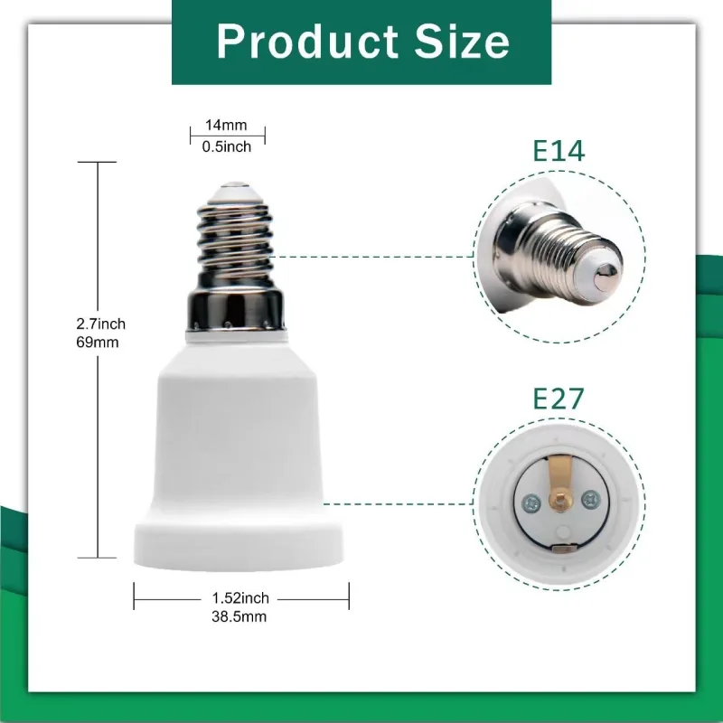 E14 to E27 Lamp Socket Adapter Converter image 2