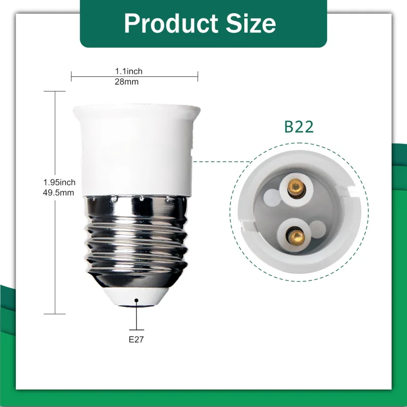 2PCS Edison Screw E27 to Bayonet B22 Lamp Socket Adapter Light Bulb Converter Max Wattage 60W AC110V 220V Lamp Base Adap image 2