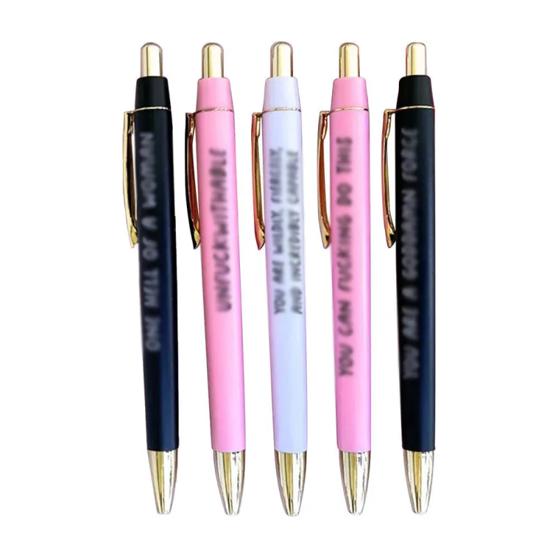 5 Pack Ballpoint Pens, Push Type Signature Pens image 4