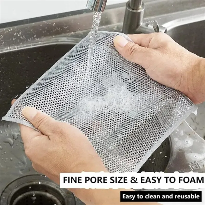 10PCS Multipurpose Wire Dishwashing Rags for Wet and Dry, Wire Dishwashing Rag image 2