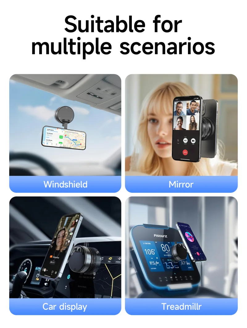 HOCO Manual Magnetic Car Phone Holder For iPhone 17 16 15 Series Universal 360 Degree Rotate Stand Bracket For Samsung S24 S25 detail 5