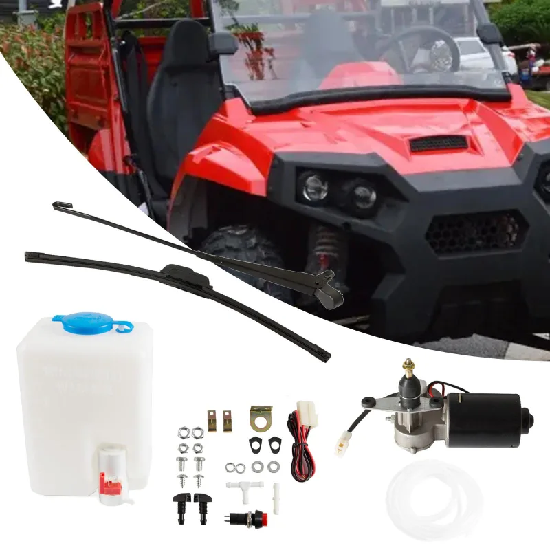 12V Electric UTV Windshield Wiper Motor Set image 1