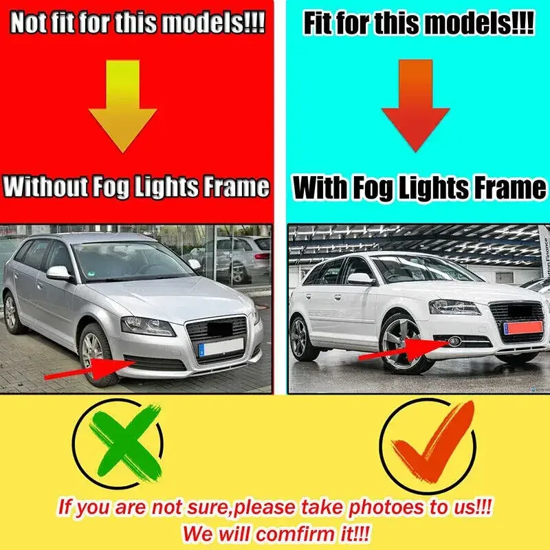 MAGICKIT For Audi A3 8P 2009-2012 (With the fog light hole) Front Fog Light Grille Gloss Black Honeycomb Style Accessori image 2