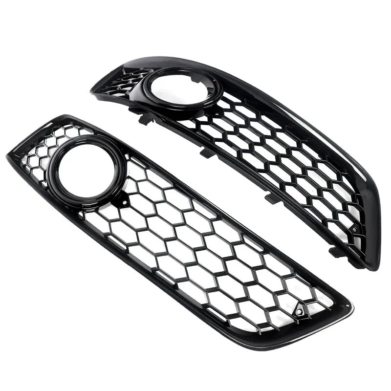 MAGICKIT For Audi A3 8P 2009-2012 (With the fog light hole) Front Fog Light Grille Gloss Black Honeycomb Style Accessori image 5