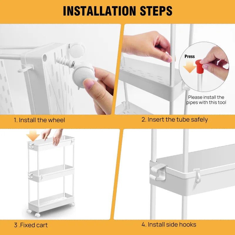 DayPlus 4-Tier Mobile Storage Cart image 4