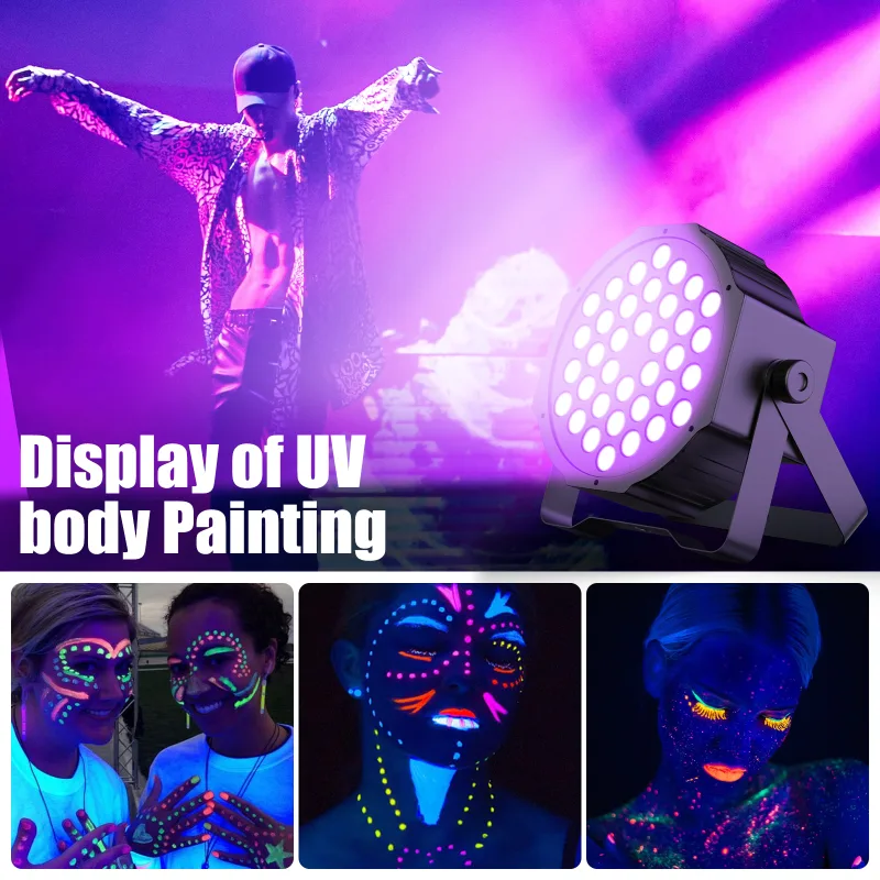 2Pcs LED Par Spotlight 24W DMX512 RGB Stage Light image 3