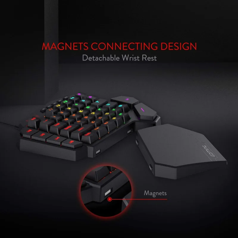 Redragon K585 Wired DITI One-Handed RGB Mechanical Gaming 42 Keys Type-C Gaming Hot-Swappable Wrist Rest Keyboard image 6