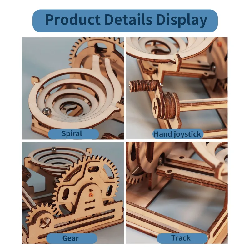 Spiral Marble Run 3D Wooden Puzzles for Adults and Teens DIY Model Building Kits with Mechanical Puzzles image 3