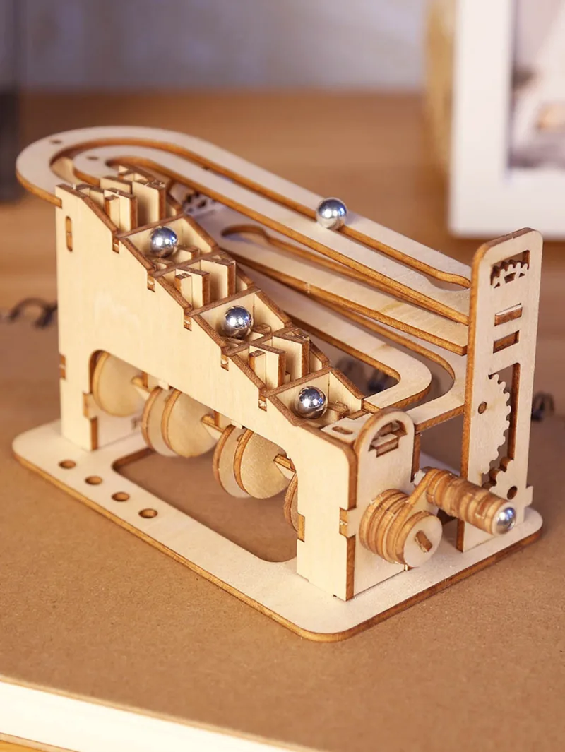 Spiral Marble Run 3D Wooden Puzzles for Adults and Teens DIY Model Building Kits with Mechanical Puzzles image 4
