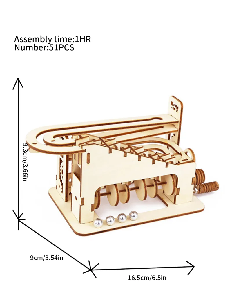 Spiral Marble Run 3D Wooden Puzzles for Adults and Teens DIY Model Building Kits with Mechanical Puzzles image 5
