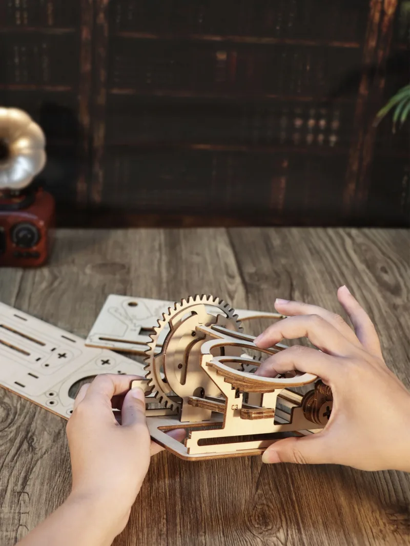 Spiral Marble Run 3D Wooden Puzzles for Adults and Teens DIY Model Building Kits with Mechanical Puzzles image 6