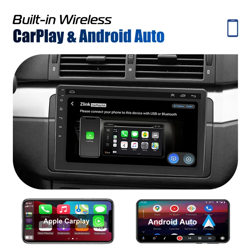 ESSGOO 9" Android 15 Car Stereo Radio for BMW E46/ M3 / Rover 75 / MG ZT (1998-2006) Carplay/Android Auto Touchscreen GP image 2