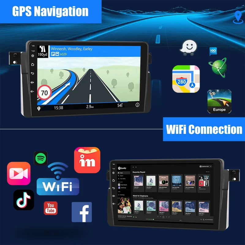 ESSGOO 9" Android 15 Car Stereo Radio for BMW E46/ M3 / Rover 75 / MG ZT (1998-2006) Carplay/Android Auto Touchscreen GP image 3