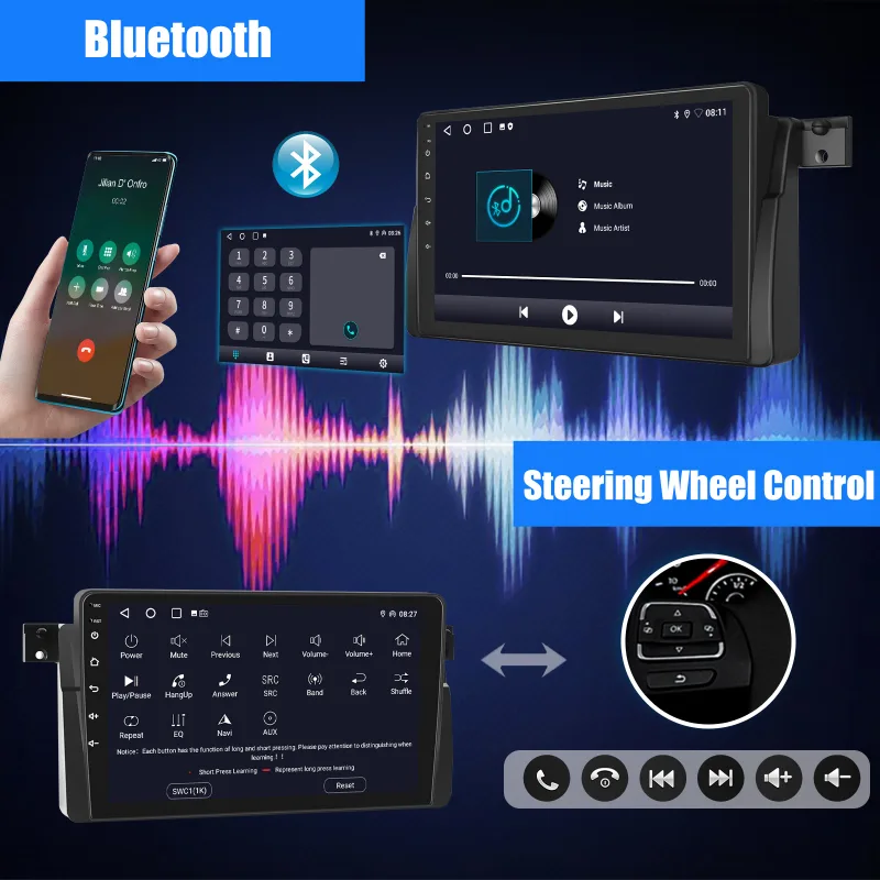 ESSGOO 9" Android 15 Car Stereo Radio for BMW E46/ M3 / Rover 75 / MG ZT (1998-2006) Carplay/Android Auto Touchscreen GP image 4