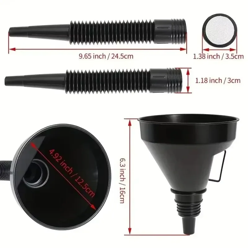 1 Pc Multi Functional Flexible Automotive Fuel Funnel: Spill-Proof Refueling & Oil Changing Tool with Wide Mouth & Handl image 2