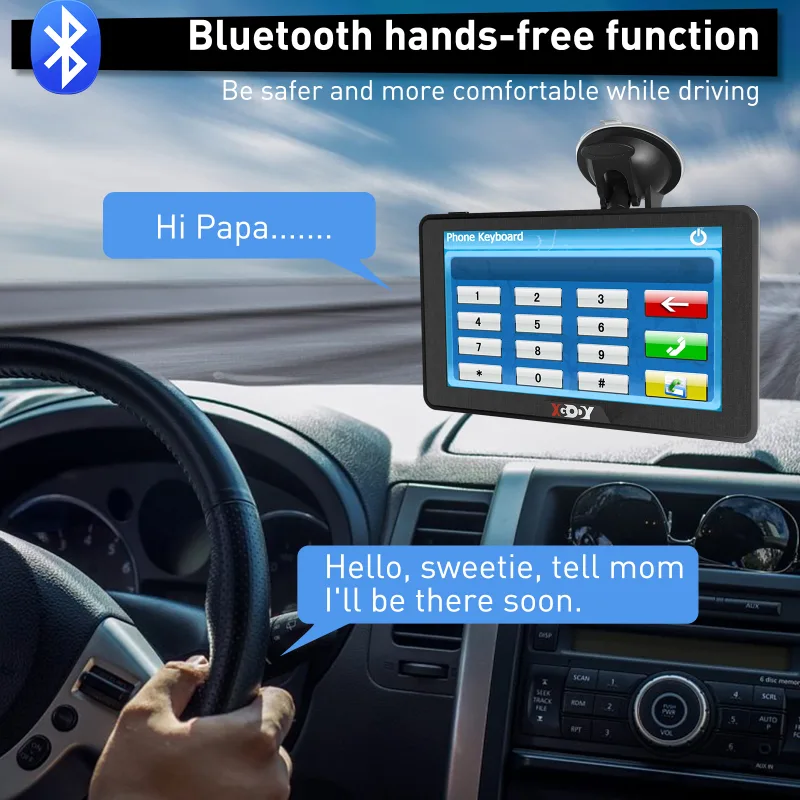 XGODY 7 Inch Auto GPS Navigator HGV LGV Sat NAV 8GB Post Code Support MP3 Player image 6