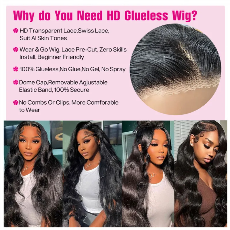 MYLOCKME Body Wave Wig 26+ Inch Brazilian Remy image 4