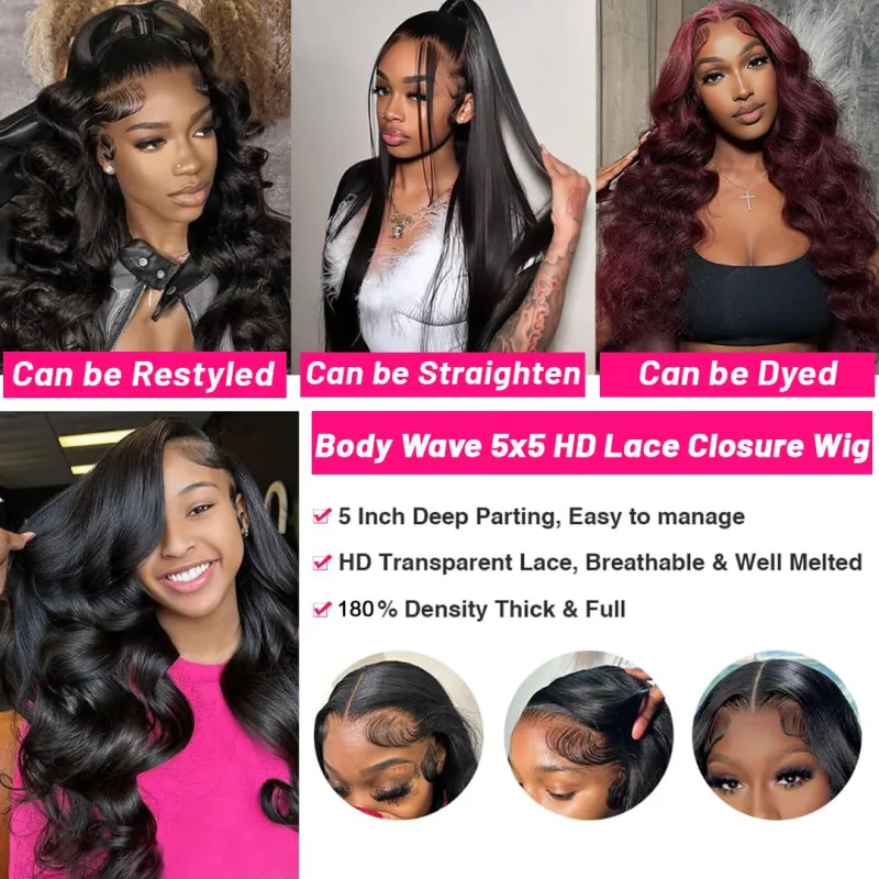MYLOCKME Body Wave Wig 26+ Inch Brazilian Remy image 5