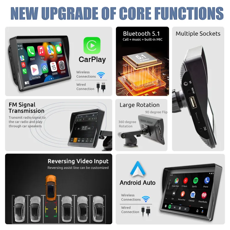7 Inch Double Din Touch Screen Car Stereo image 3