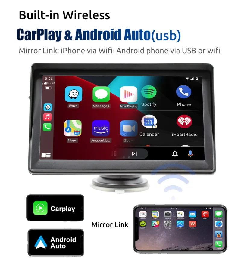 7 Inch Double Din Touch Screen Car Stereo image 4
